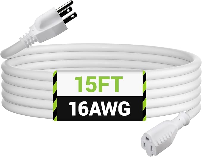 BN-LINK 15ft Outdoor Extension Cord, 16 Gauge General Purpose Power Cord by BN-LINK