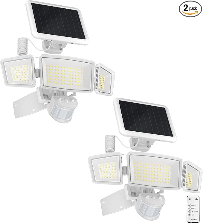 Ensenior Solar Security Lights, Wide Beam Flood Light 6500K Super Bright by Ensenior