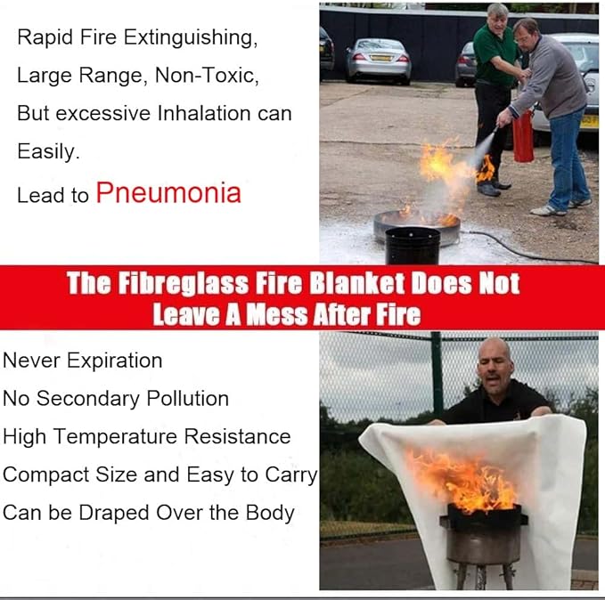 Fire Blanket for Home Emergency Survival – Fiberglass Suspend Fire Flames - Image 6