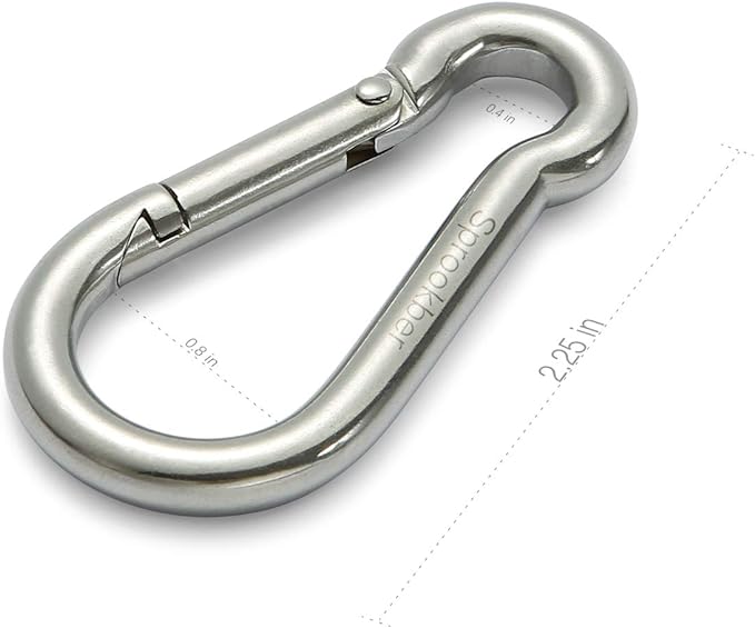 sprookber Stainless Steel Carabiner Spring Snap Hook - Image 2