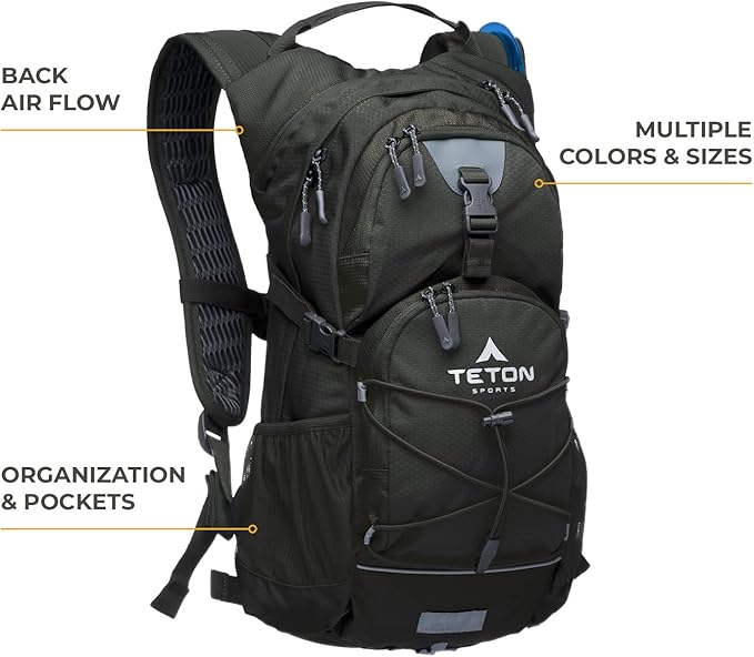 Teton Oasis/Trailrunner Hydration Backpack – Lightweight Water Pack - Image 3