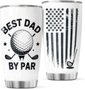 CUBICER Best Dad By Golf Design 20 Oz Tumbler Stainless Steel Gift by CUBICER