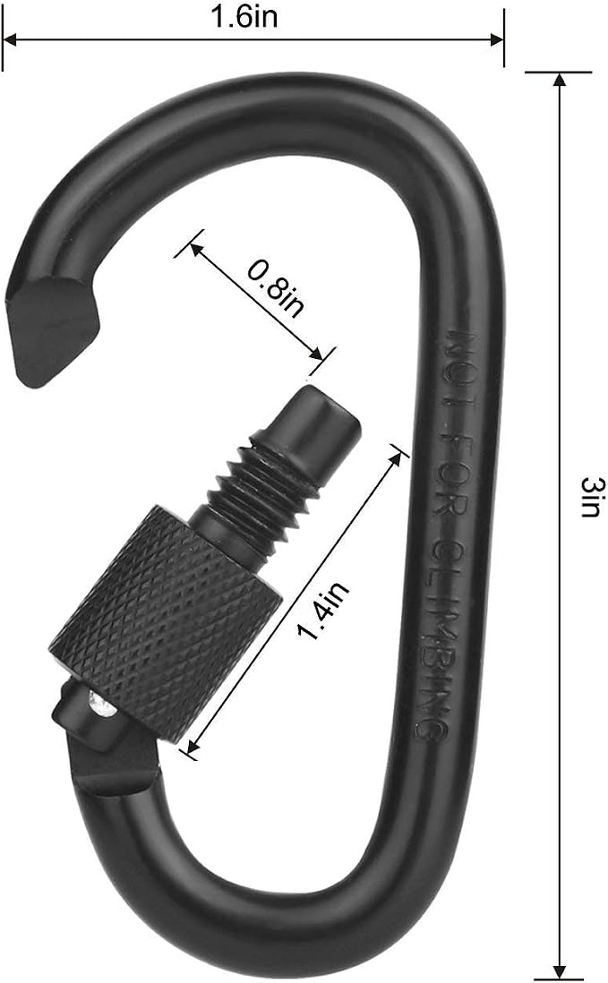 Locking Carabiner Clip, Vonpri 3 Inch D Ring Clips Spring Snap Key Chain Hook - Image 7