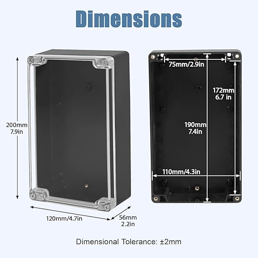 LeMotech Junction Box with Clear Cover IP65 Waterproof Project Box Dustproof - Image 2