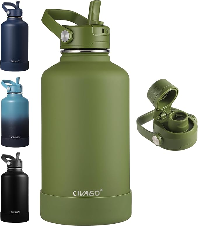 CIVAGO 64 oz Insulated Stainless Steel Water Bottle by CIVAGO