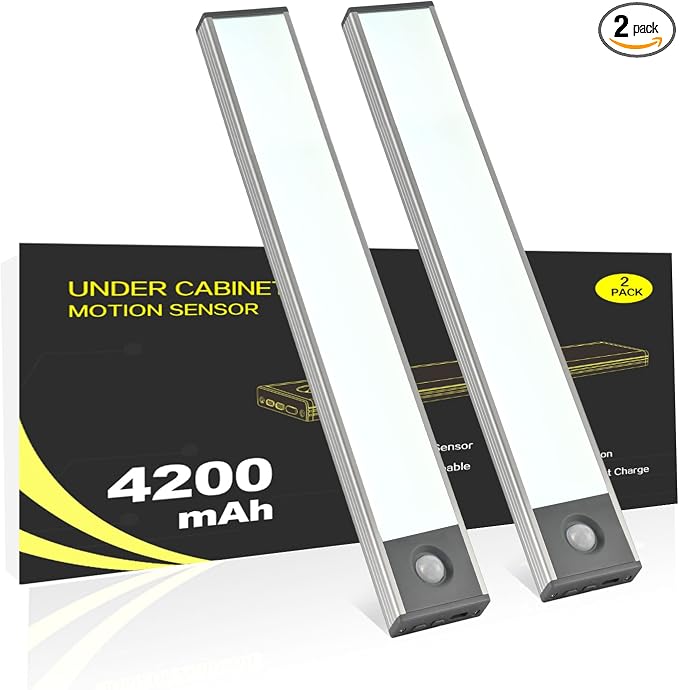 Under Cabinet Lighting, 4200mAh Rechargeable Motion Sensor Light Indoor by FLAMWILD
