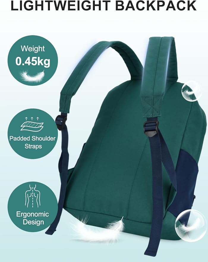 VASCHY Lightweight Backpack for School, Water Resistant Classic Bookbag - Image 4