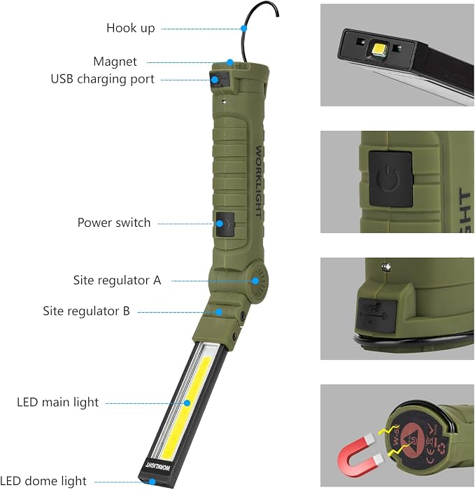 Lmaytech 3 Pack Rechargeable LED Work Lights - Image 2