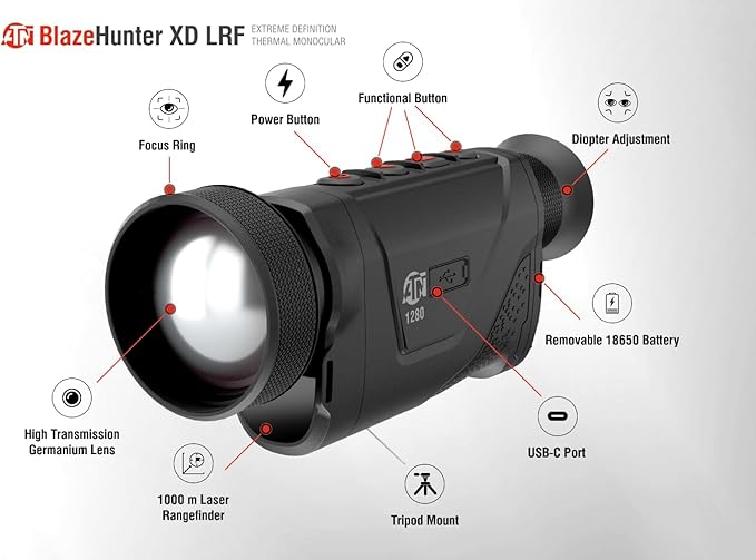 ATN BlazeHunter XD 1280x1024 Thermal Monocular w/SharpIR AI, 1000m Laser - Image 2