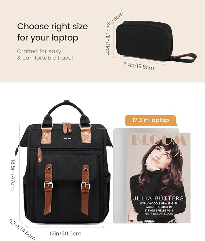 LOVEVOOK Laptop Backpack Purse for Women Work Traveling Commuter Backpack - Image 6