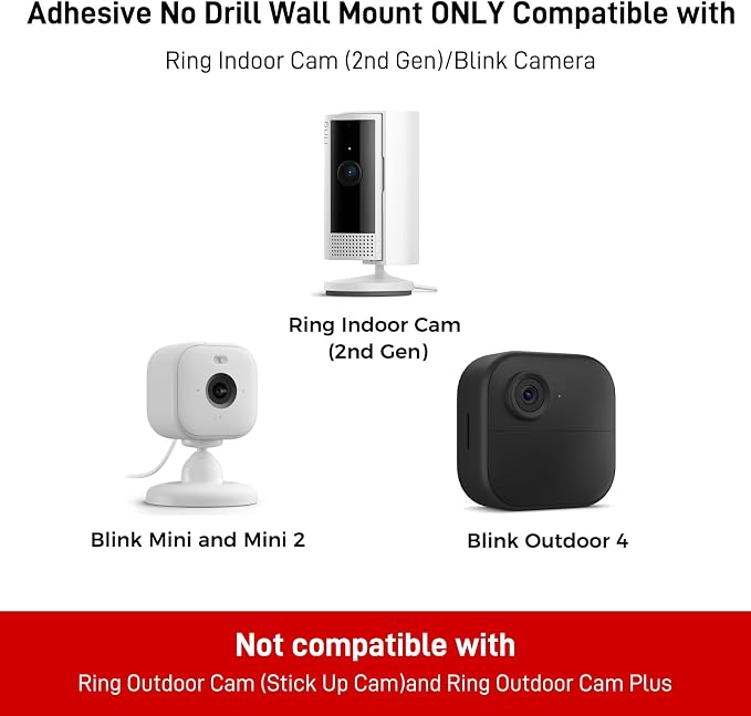 3 Pack Ring Indoor Camera No Drill No Screws Wall Mount Bracket Compatible - Image 2