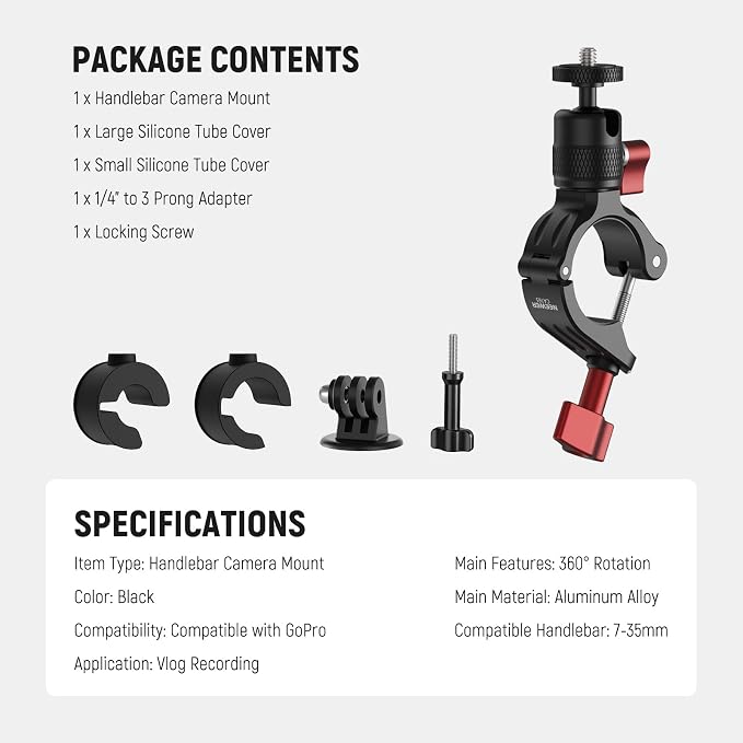 NEEWER Motorcycle Bike Handlebar Mount Compatible - Image 8