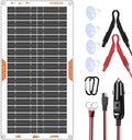 OYMSAE White 10W Solar Car Battery Charger Portable 12V Trickle Battery Charger by OYMSAE