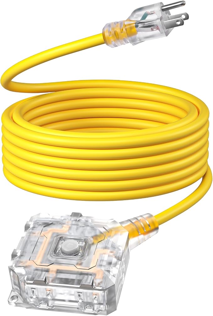 DEWENWILS 25FT Outdoor Heavy Duty Extension Cord, 14 AWG SJTW Power Cord by DEWENWILS