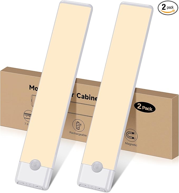 Motion Sensor Under Cabinet Lights, Magnetic Rechargeable Under Counter Closet by YLXS