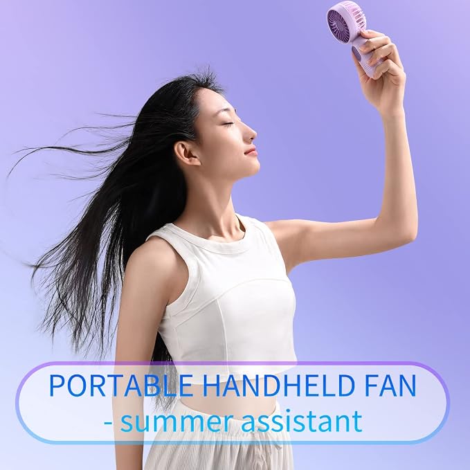 Mini Portable Fan 2 Pack, Cute Handheld Fan Battery Operated Lightweight Small - Image 5