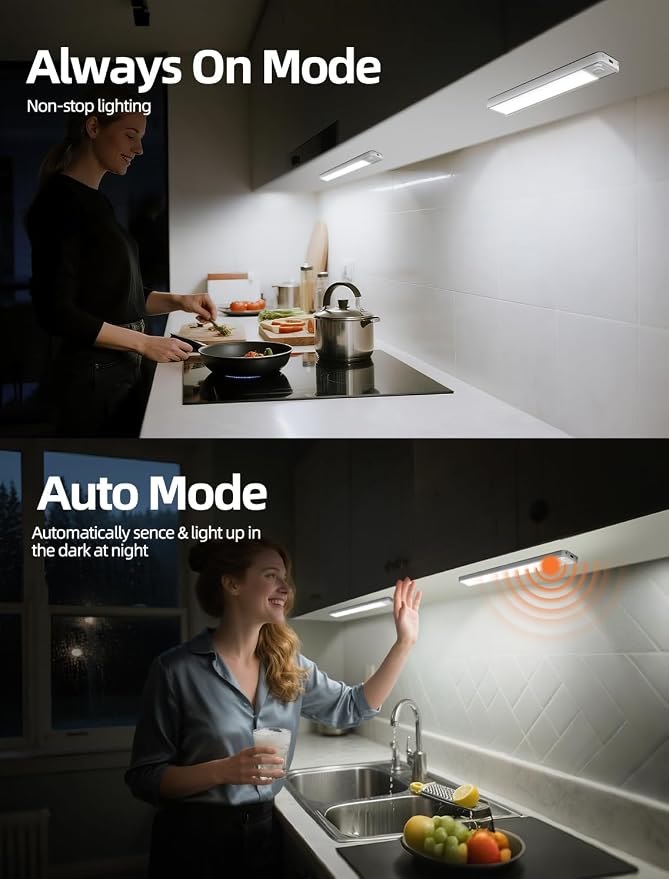 Under Cabinet Motion Sensor Lighting: 10 Inch Dimmable Rechargeable Lights - Image 7