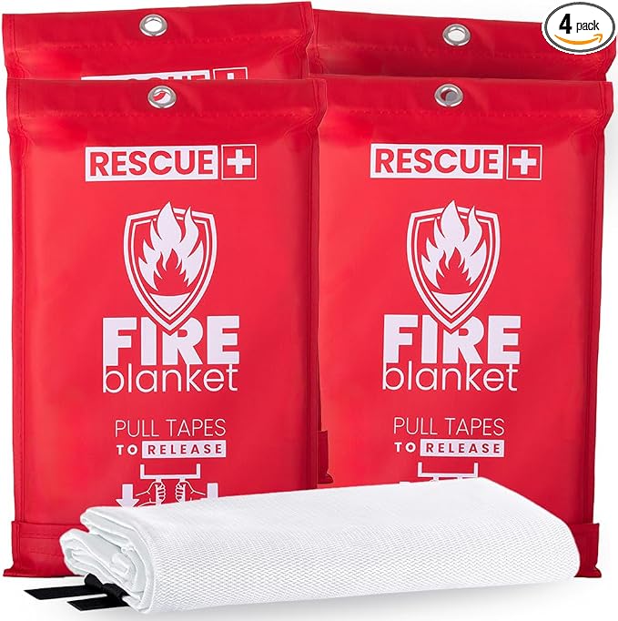 Rescue+ Emergency Fire Blanket for Home, Workplace & Travel, 40” x 40” by AlwaysProtectiveFireBlanket