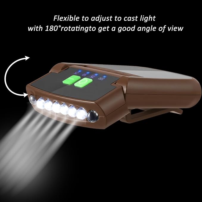 Mudder LED Clip on Cap Lights USB Rechargeable Cap Flashlight Clip Waterproof - Image 4