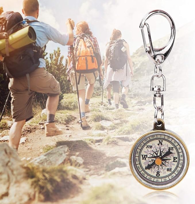 Mini Compass Keyring, Handheld Compass - Image 2