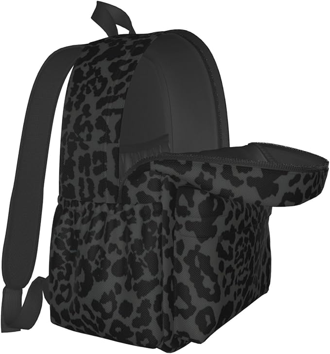 cfpolar 17 Inch Backpack Dark Gray Cheetah Leopard Print Laptop Bag Shoulder - Image 8