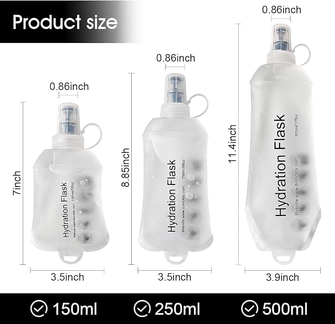WILDREEDS 500ml Soft Flask, TPU Collapsible Soft Water Bottle - Image 2