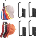 Hat Racks for Baseball Caps 4 Pack, Stainless Steel Adhesive Hat Hanger Hooks by Letohoumia
