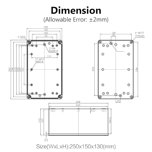 LeMotech IP67 Waterproof Junction Box ABS Plastic Project Box Dustproof - Image 6