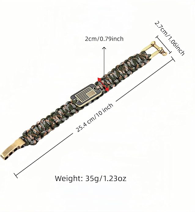 Patriotic Paracord Survival Bracelet - Image 7