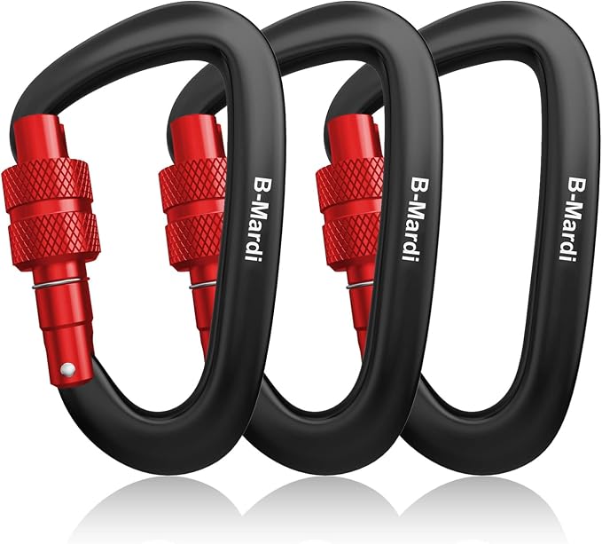 B-Mardi Carabiner Clips Heavy Duty 12kN-Lightweight Locking Carabiners by B-Mardi