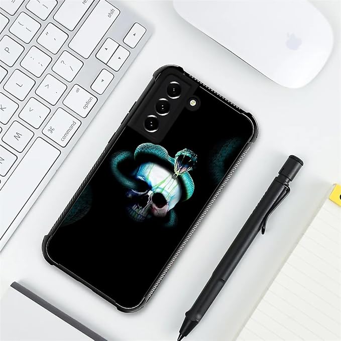 for Samsung Galaxy S21 Plus Case, Skeleton Winding Snake Pattern Graphic Design - Image 7