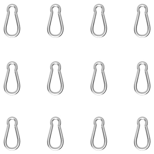 Carabiner, Heavy Duty Galvanized Steel Spring Snap Hook Carabiner Clips by High-PQ
