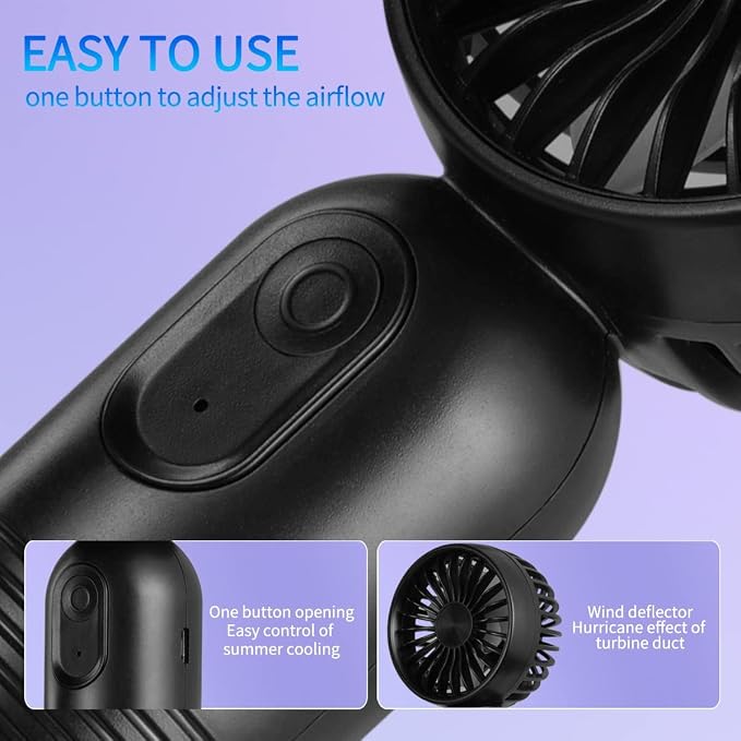 Mini Portable Fan 3 Pack, Cute Handheld Battery Operated Lightweight Small - Image 3
