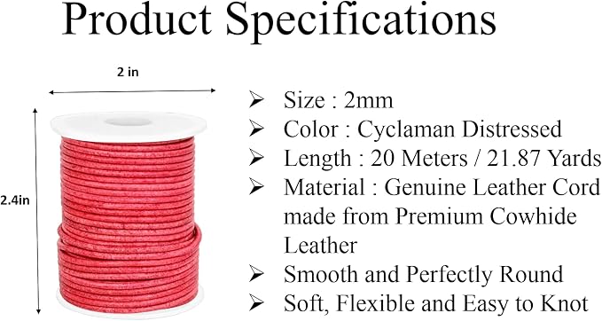GENIQUE Real/Genuine Round Leather String Cord - Image 3