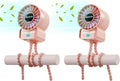 2 Pack Multifunctional Portable Stroller Fan 4 Speed 6600rpm High Speed Usb by AaoLin