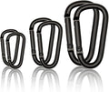 Black Carabiner Clip, Includes Mini 2 Inch Carbineers, Small 2.3" D Ring Clip by Unknown