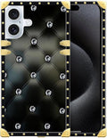 Compatible with iPhone 16 Plus Case, Shiny Black Sofa Crystal Luxury Golden by Unknown
