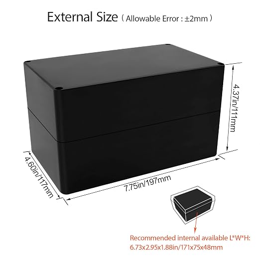 LeMotech Project Box ABS Plastic Junction Box IP65 Waterproof Hobby Box - Image 2