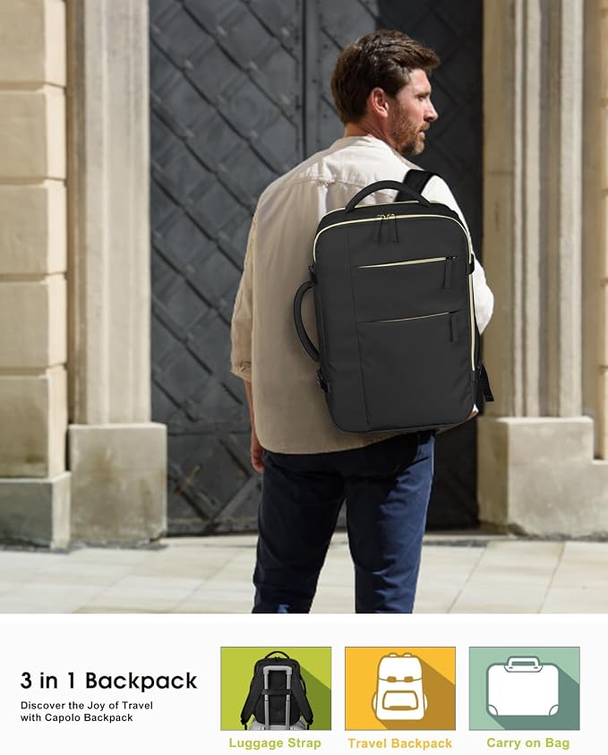 Capolo Travel Backpack for Women Men Waterproof Laptop Backpack Airlines - Image 7