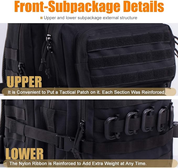 45L Tactical Backpack for Men Women, Military Assault Pack - Image 7