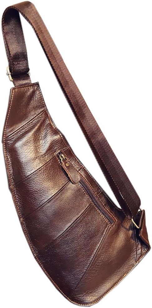 Leather Sling Bag Backpack for Men Women Crossbody Shoulder Chest Day Pack - Image 2