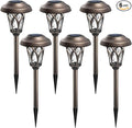 GIGALUMI 6 Pack Solar Pathway Lights Outdoor, Metal Glass & ABS Solar Landscape by GIGALUMI