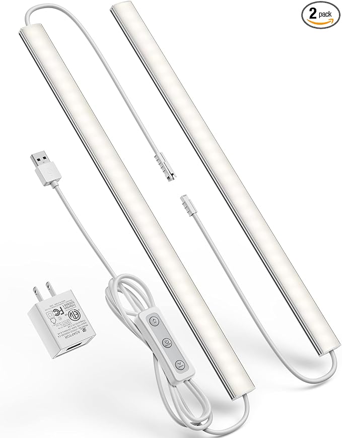 Plug-in Under Cabinet Lighting, Dimmable Under Counter Lights by Vovamo