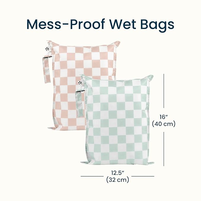 Tiny Twinkle Mess Proof Wet Bags | 2-Pack Reusable Waterproof Wet Bags - Image 6