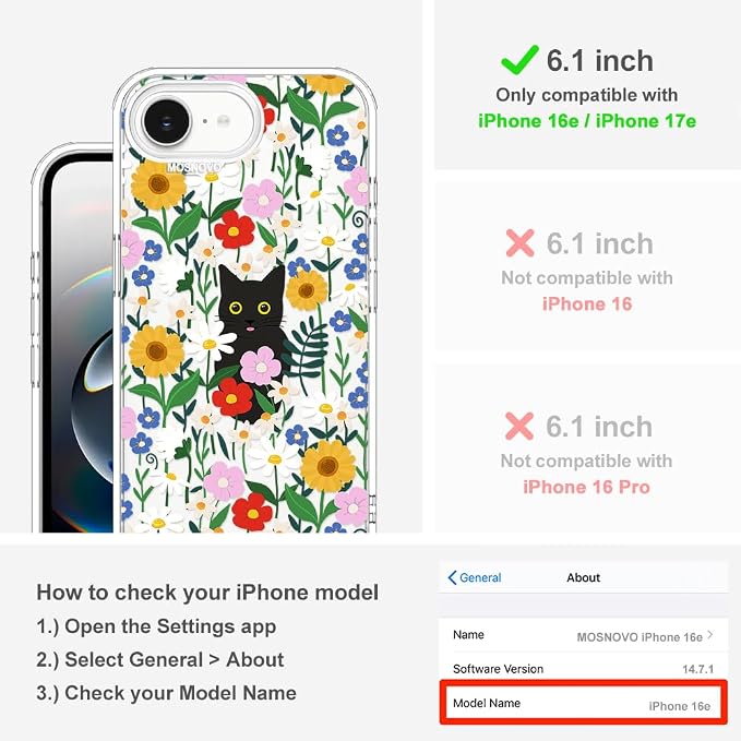 MOSNOVO for iPhone 17e Case/iPhone 16e Case, Shockproof Military-Grade - Image 2