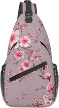 Pink Cherry Blossom Crossbody Sling Bag by Unknown