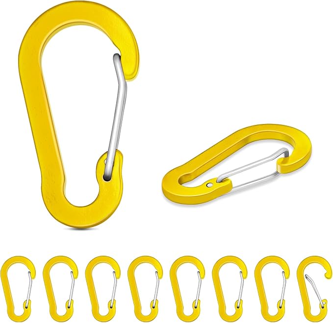 10pcs Aluminum Small Carabiner Clip, 2 Inch Carabiner Keychain Clasp Spring D by CooBigo