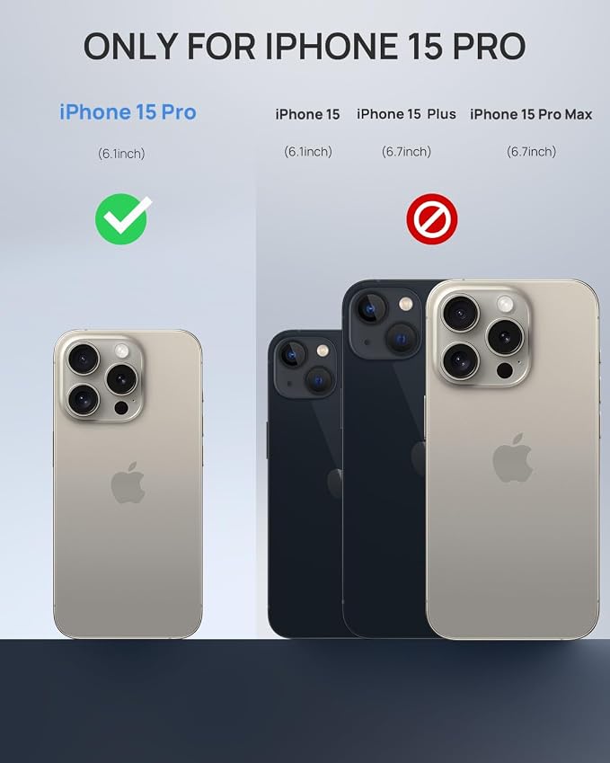 Lanhiem Magnetic for iPhone 15 Pro Case, IP68 Waterproof Dustproof Case - Image 2