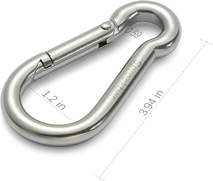 sprookber Stainless Steel Carabiner Spring Snap Hook - Image 2