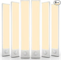 6 Pack Under Cabinet Lighting Wireless, 68 LED Rechargeable Battery Motion by BuyNow